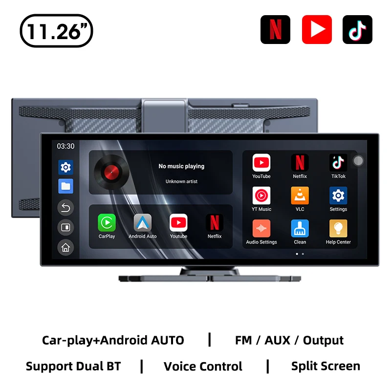 Universele 11,26 "inch Android WIFI auto multimedia speler Bluetooth draadloze Carplay auto monitor scherm voor YouTube voor Netflix
