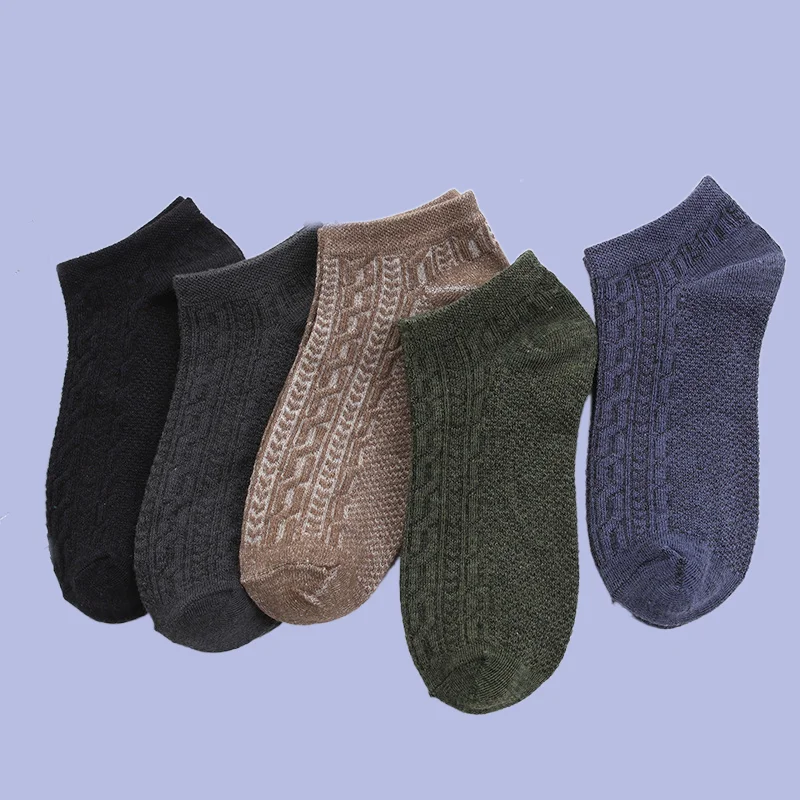 Chaussettes courtes pour hommes, tube court, bouche peu profonde, bateau, dépistolet ant, respirant, été, chaussettes fines, printemps, été, 5/10 paires