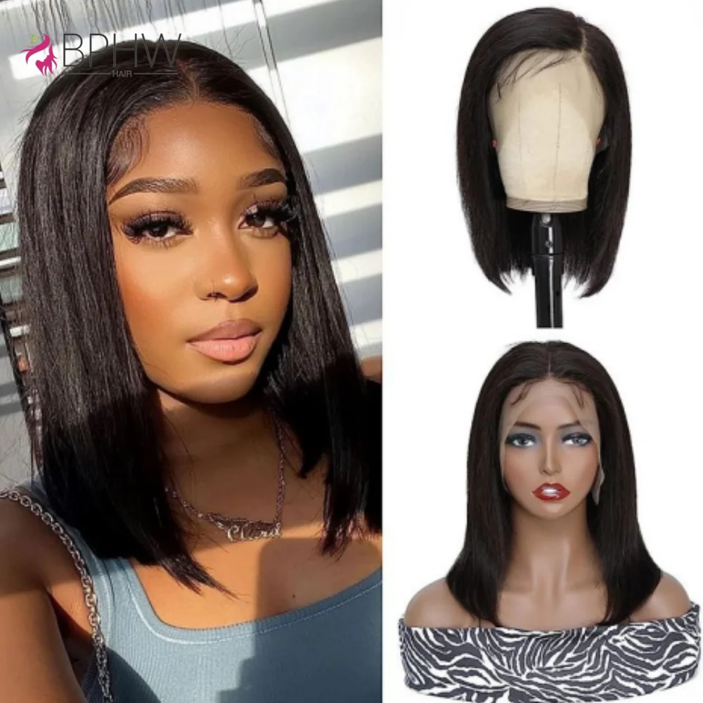 

Super High Density Wig Straight Lace Front Human Hair Wigs Pre Plucked With Bob Wigs For Women Straight HD Lace Frontal Wigs