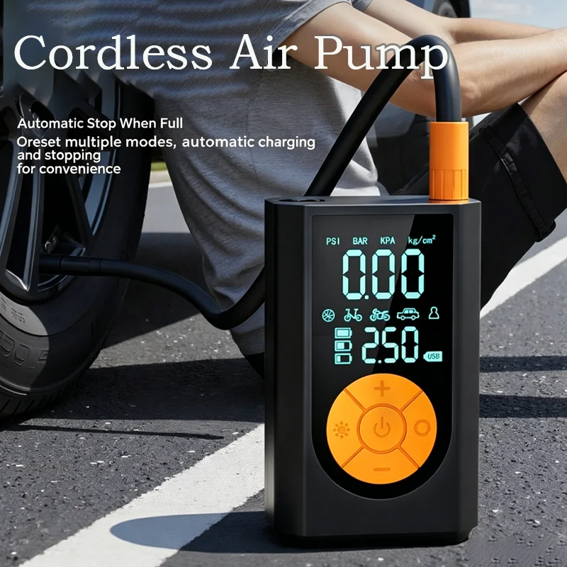 MQHS 150PSI Portable Motor Bicycle Air Pump Wireless Air Compressor Tire Inflator 4000mAh Fast Inflate Motorcycle Ball Air Pump