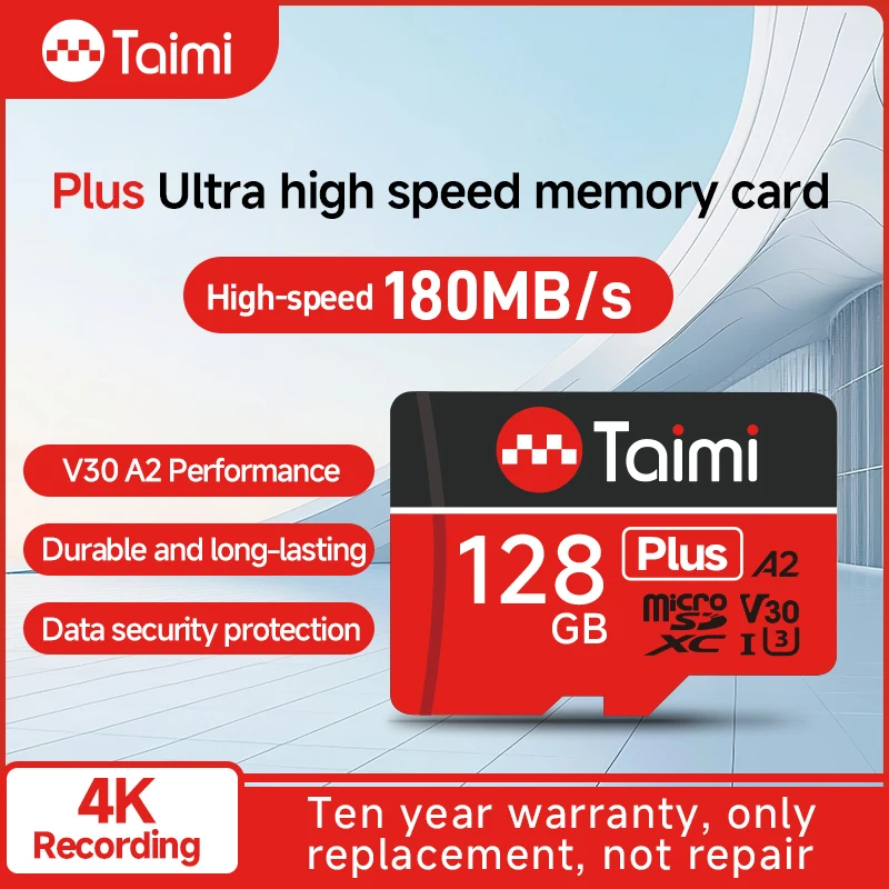 

Карта памяти Taimi Ultra microSDXC UHS-I — C10, U3, Full HD, A2, 64 ГБ 256 ГБ Карта MicroSD для высокой скорости записи и чтения