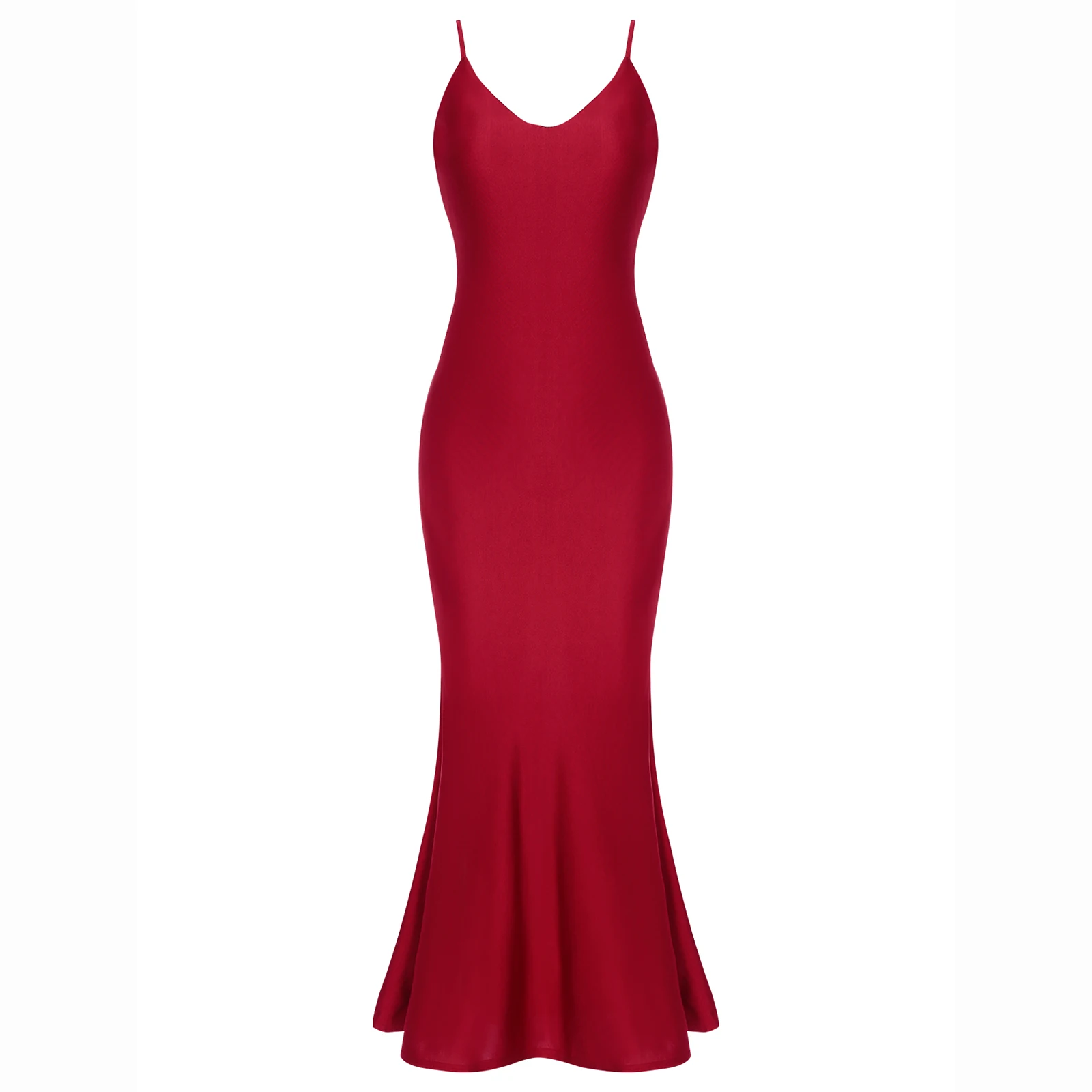 ผู้หญิงเซ็กซี่ V คอชุดราตรี Slim-fit Elegant Backless สปาเก็ตตี้ Camis Robes ร้อนปาร์ตี้พรหมชุด Feminino Vestido Noche