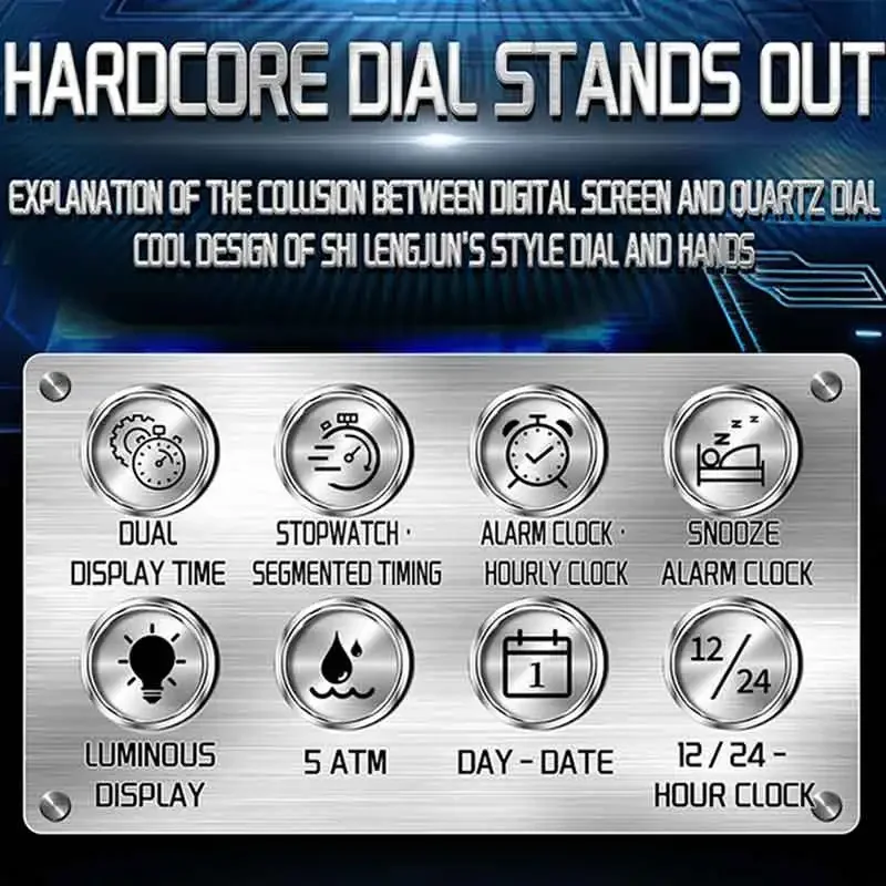 SANDA موضة جديدة للرجال ساعة رياضية عرض مزدوج التناظرية الرقمية مقاوم للماء ساعة LED الإلكترونية مضيئة الرجال كوارتز ساعة اليد