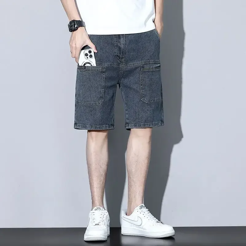 

Baggy Men's Short Jeans Pants Loose Male Denim Shorts with Pockets Wide Trend 2025 Streetwear Jorts New in Y2k Fashion Xxxl Rude