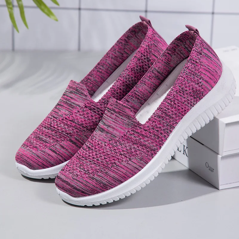 

Women's shoes new breathable low-heeled walking shoes women's casual mesh middle-aged and elderly mothers work driving shoes