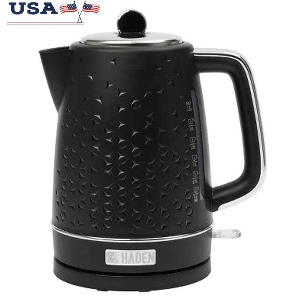 غلاية كهربائية لاسلكية 1.7 لتر من الفولاذ المقاوم للصدأ غلاية مياه سريعة الغليان خالية من مادة BPA مع فلتر وقاعدة 360 درجة