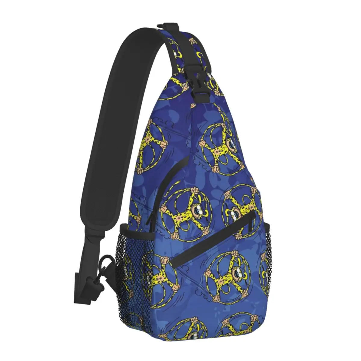 

Belgium Comic Crossbody Bag Sports Marsupilami Rolling In Tail Dark Blue Chest Bag Women Man Fashion Shoulder Backpacks Travel