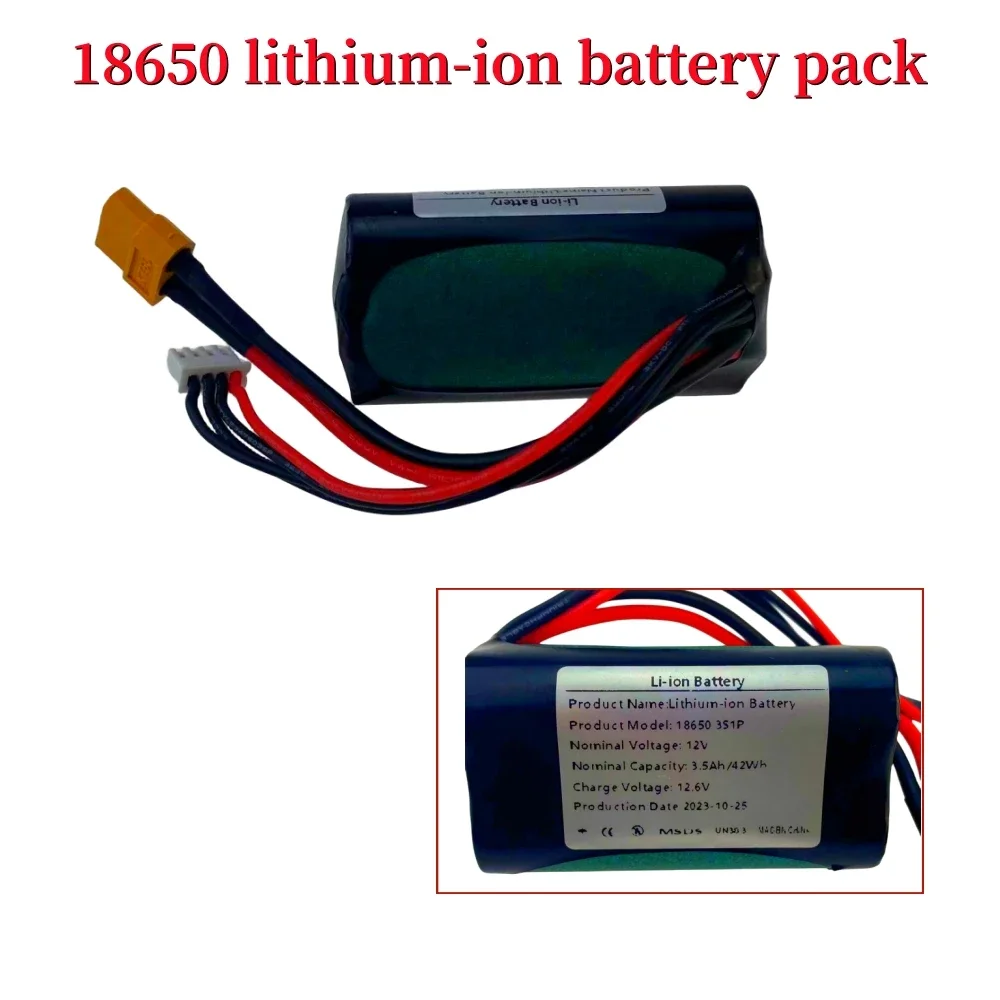 3S1P 12V 3.5Ah 12.6V Haute Capacité UAV Rechargeable Eddie ion Batterie Pour Divers RC Avion Drone Quadrotor XH2.54-4P count60