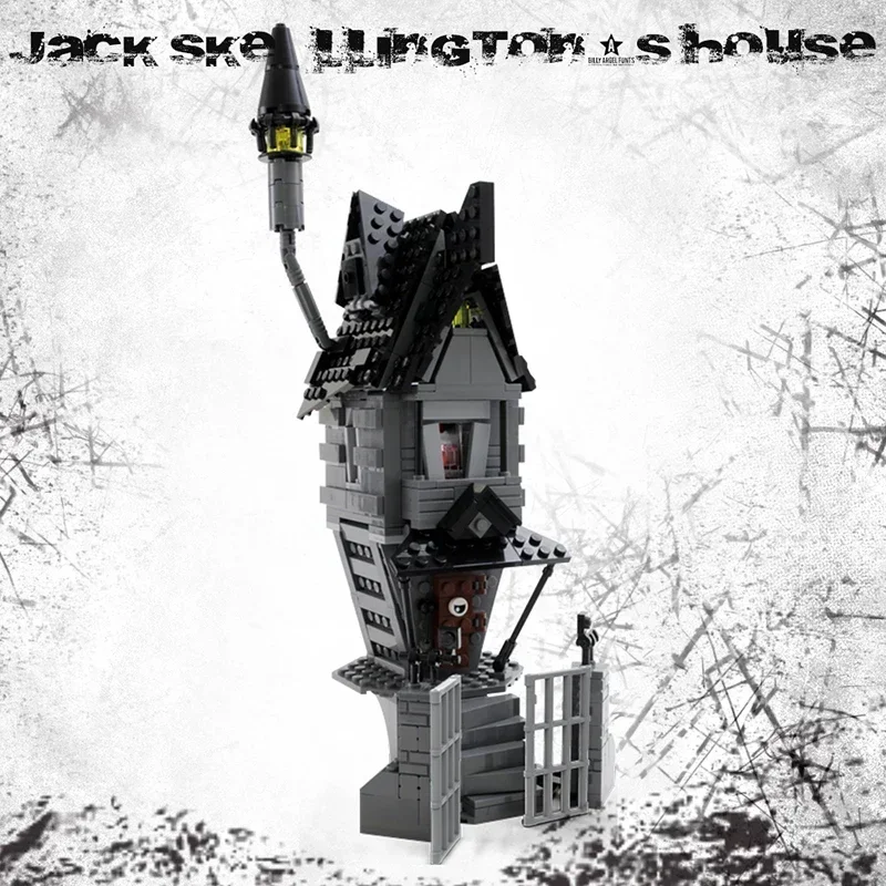 Gobricks MOC Jack Skellington's House Modell Nacht des Horrors Bausteine Set Das Haus Architektur Weihnachten Stadt Ziegel Kinderspielzeug