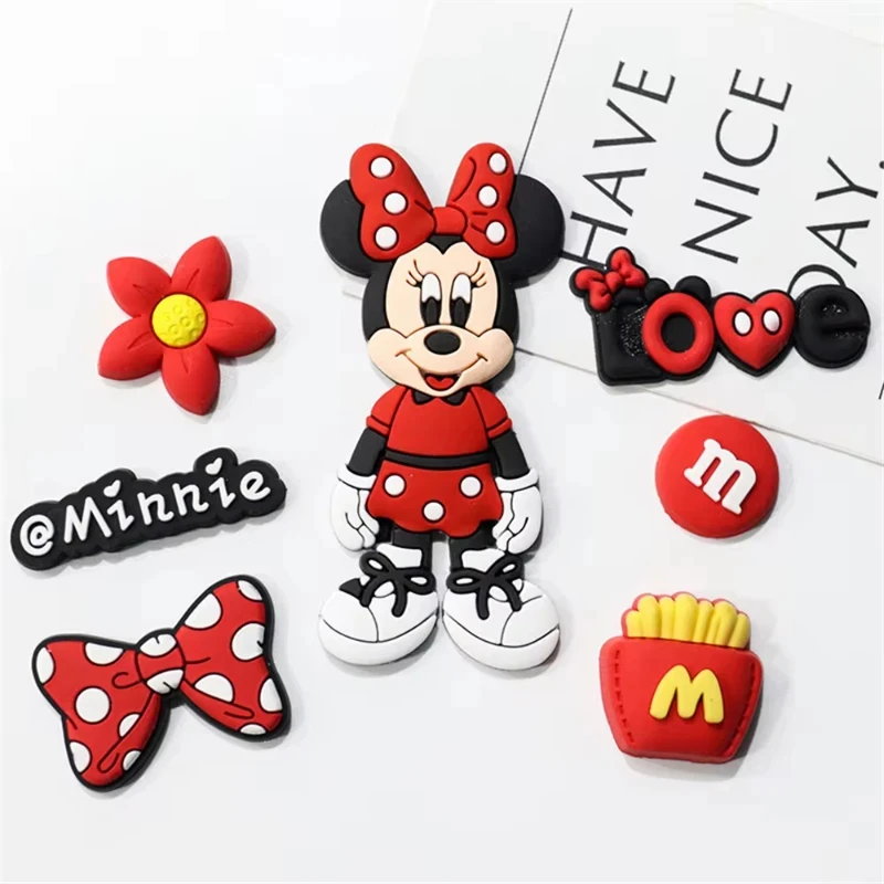 MINISO 13pcs Disney Mickey and Minne Cartoon Charms for Clog Different Matching Sandals Wristbands Bracelets Xmas Party Gifts image 3