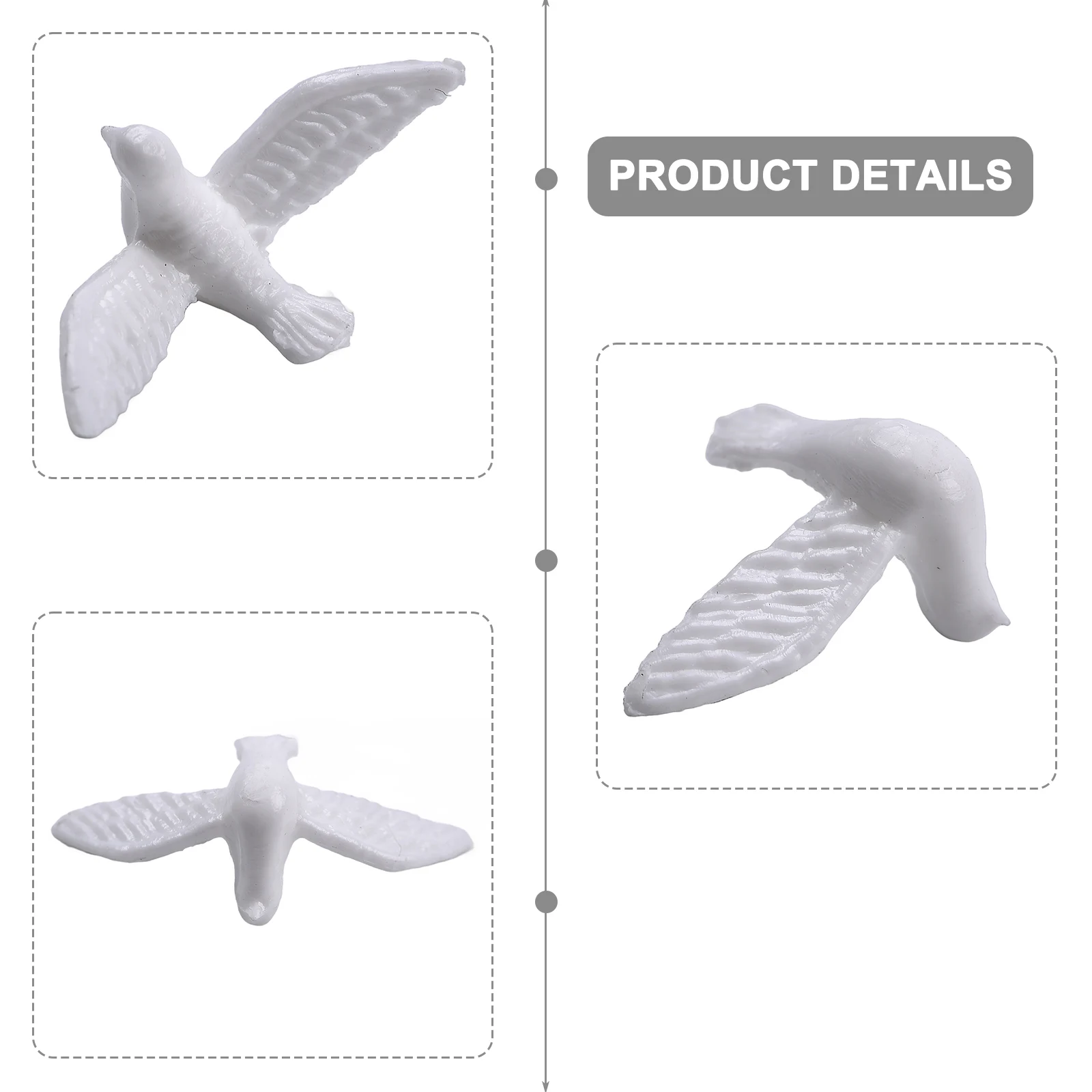 Miniature White Pigeon สําหรับงานฝีมือเรซิ่น Mini Bird Figurine Elegant Dove ตกแต่งสําหรับตุ๊กตาโครงการ DIY