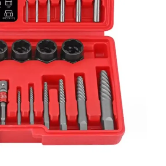 /26PCS /Bolt /Extractor Set With Hex Adapter For Removing Stripped Broken Rusted Nuts Screws Drill Bits Kit Alloy Steel Tools