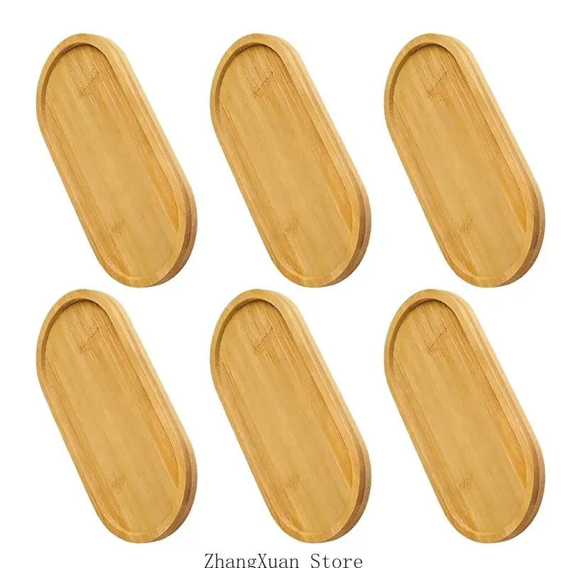 Packung mit 6 ovalen Bambustabletts, elegante Servierteller für Speisen und Dekoration, 3 x – Detail 9