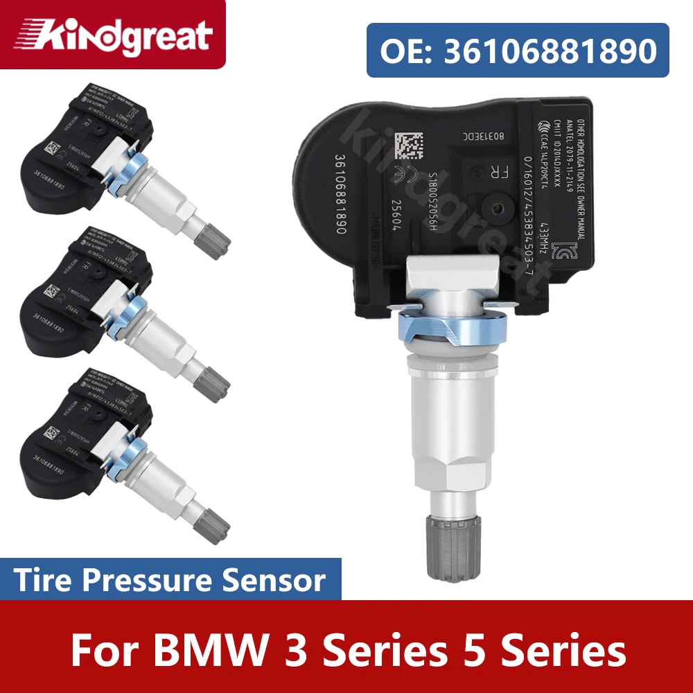 

4PCS/Lot For BMW 3 Series 5 Series 433MHZ Car TPMS Sensor Tire Pressure Sensor Monitoring System 36106881890 707355-10