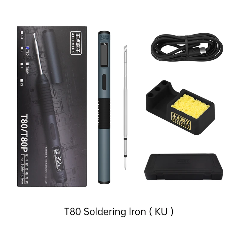 ALIENTEK T80 T80P Slimme Soldeerbout PD 65W QC Verstelbare Constante Temperatuur Draagbare Slimme Soldeerbout Kit C245 Gereedschap
