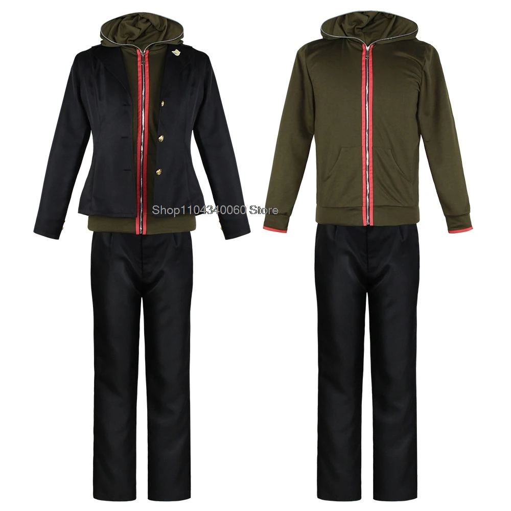 อะนิเมะ Super Danganronpa ชุดคอสเพลย์ Naegi Makoto ผู้ชายบทบาทเล่นฮาโลวีนชุด Halloween Carnival Party เครื่องแต่งกาย