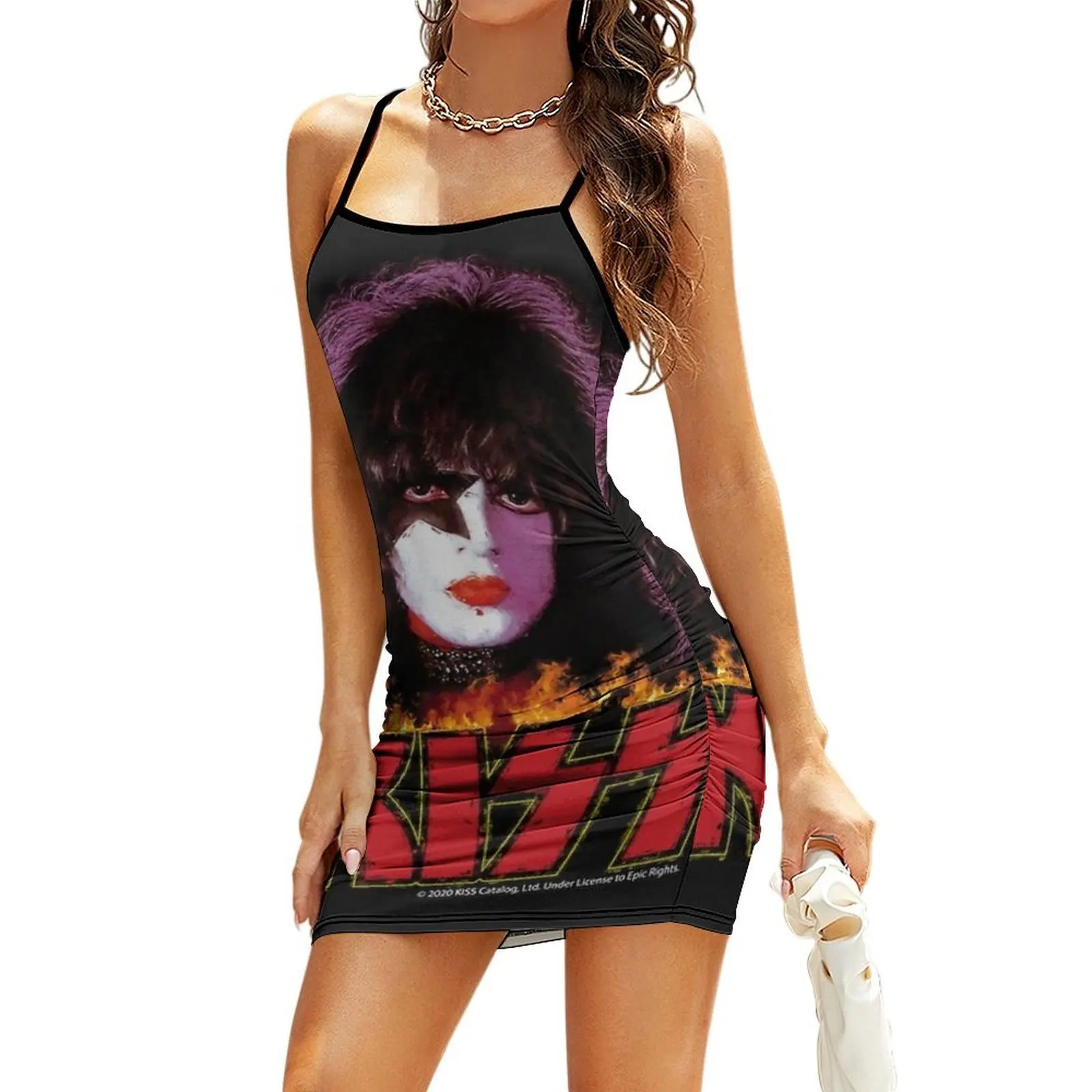 

KISS - The Starchild old painting stylized Sling Dress cocktail dresses chic and elegant evening dress