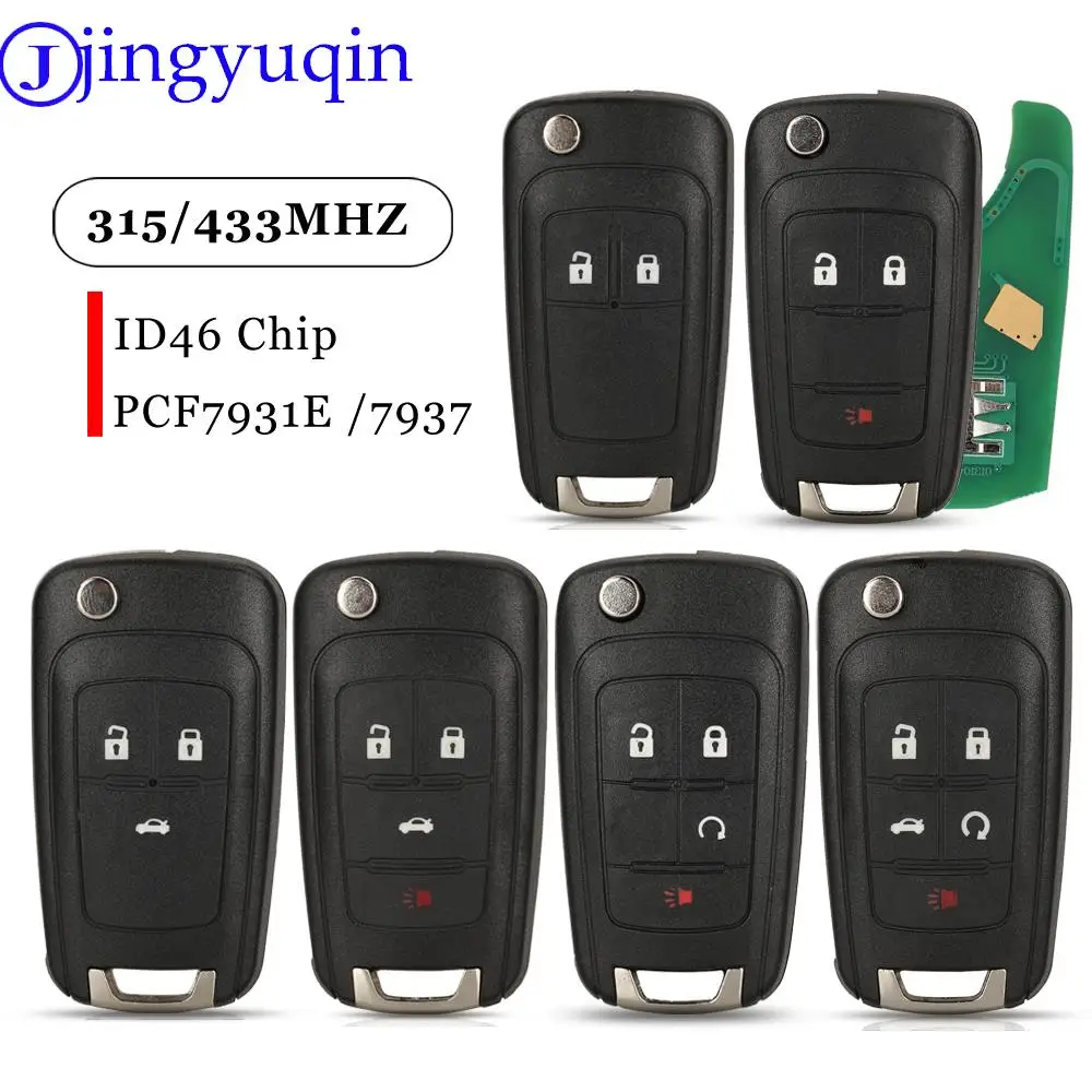 jingyuqin 315/433Mhz ID46 PCF7931E /7937 Car Remote Key For Chevrolet Cruze Aveo Epica Lova Camaro Impala Trax Orlando 2/3/4BTN 