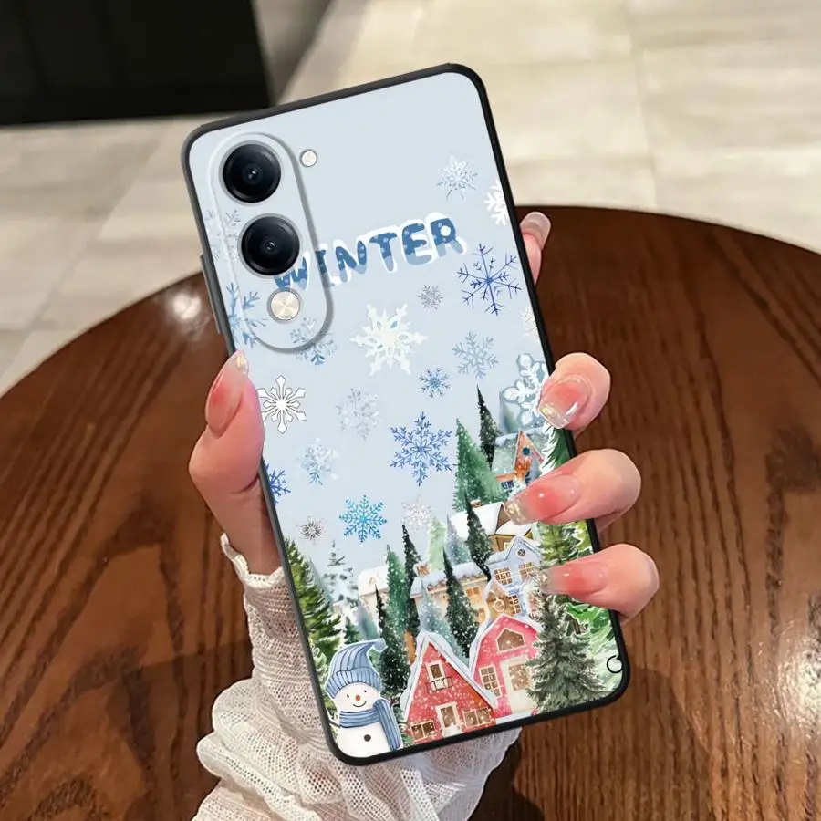 Soft Back Phone Cover Case for Vivo Y27 Y16 Y17 Y20 Y21 Y12 Y15S Y02 Y11 Y31 Y36 Y30 Y33S Y35 Y22 Y19 Christmas Tree