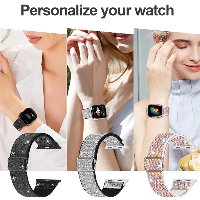 Fascia elastica per Apple Watch Ultra 2 49mm cinturino 44mm 40mm/41mm 45mm braccialetto regolabile in nylon per iWatch serie 9 8 7 6 5 4 3 Se