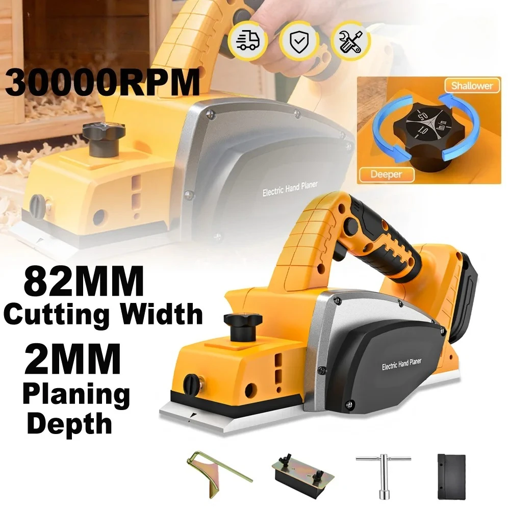Electric Hand Planer Cordless Handheld Power Planer Carpenter Home Electric Router Trimmer Power Tool Compatible With De-walt