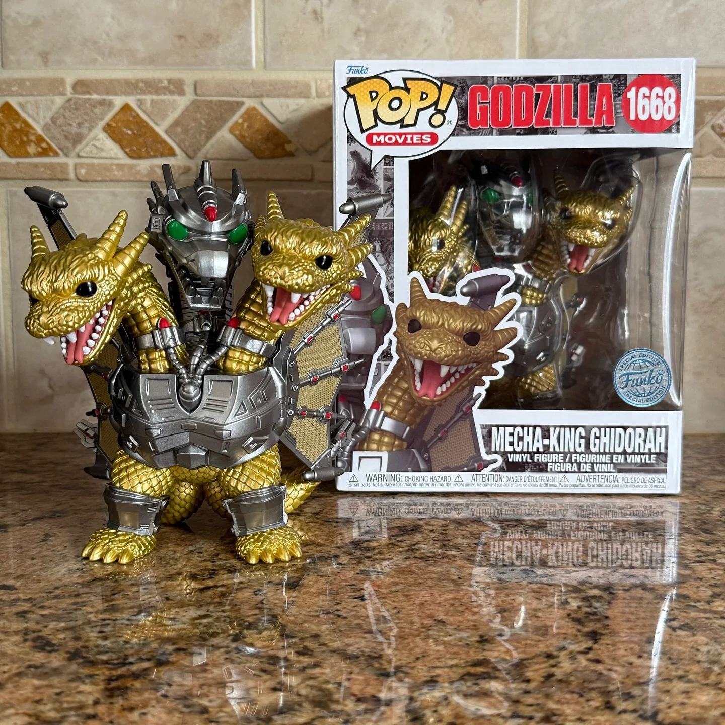 

Funko Pop Godzilla Mecha-King Ghidorah 6 inch Vinyl Figure #1668 Official Genuine Collectible Limited Edition Figures Fans Gift