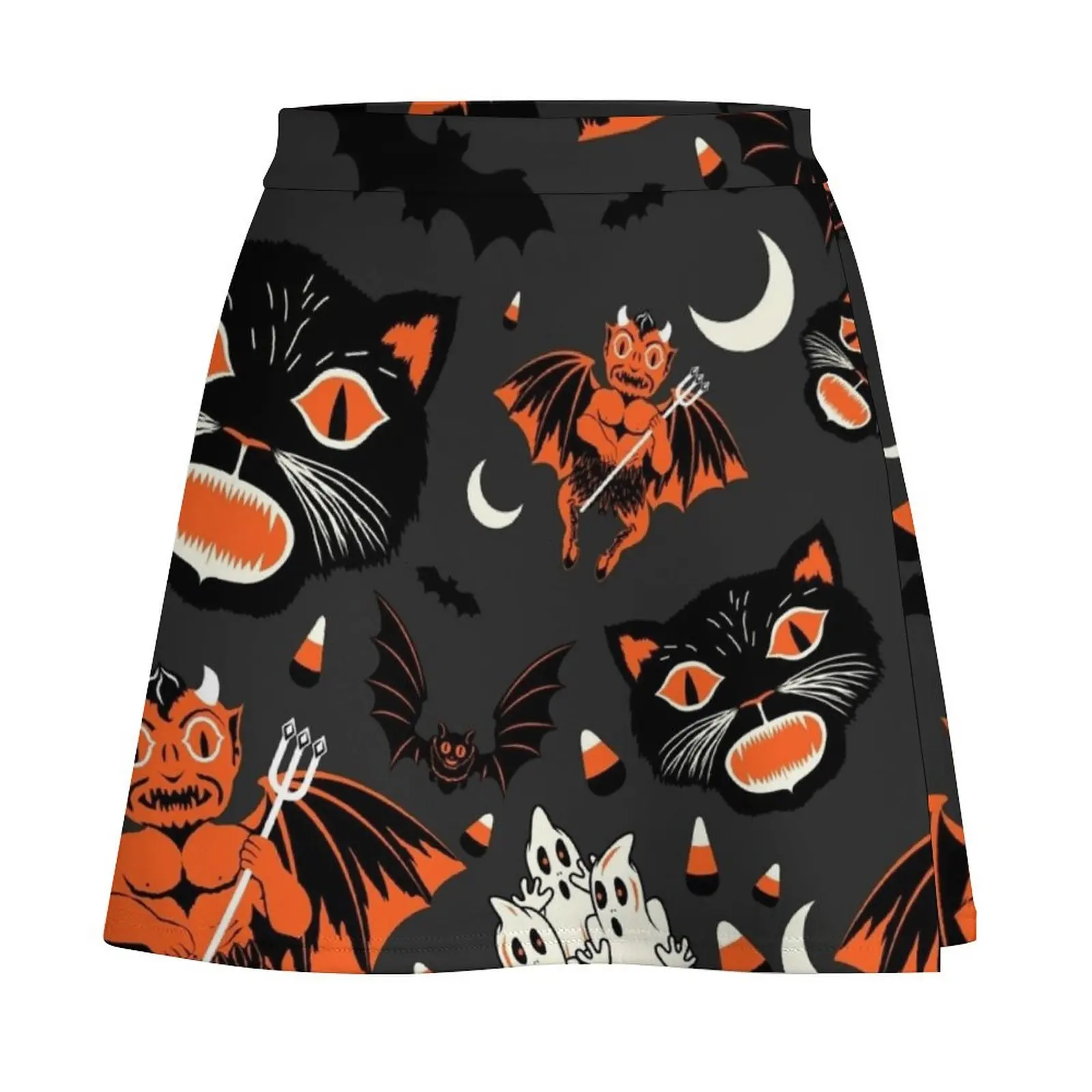 Vintage Halloween Pattern Mini Skirt Women's skirts summer dress for women 2025 School skirt luxury clothes women Mini Skirt