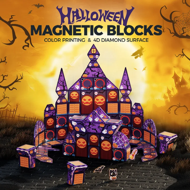 

Halloween Magnetic Sheet Designer Magnet Building Blocks Educational Constructor Birthday Halloween Toys for Kid Geschen