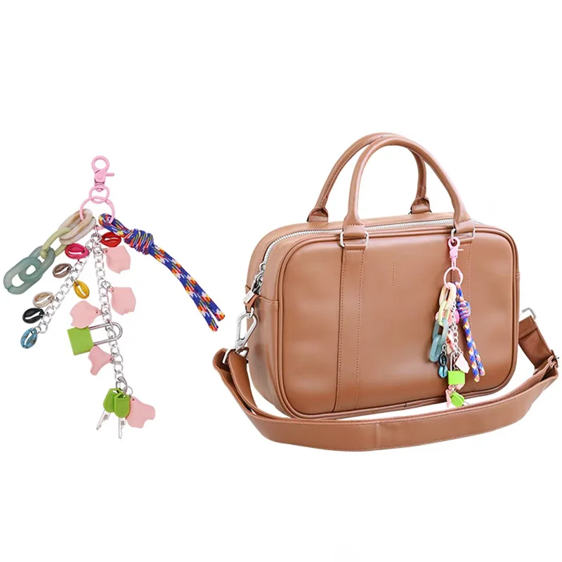 

Cool Bag Hanging Accessory Gift Simple Car Keychain Phone Ornament Sweet Heart Bag Pendant Tassel Keyring Acrylic Handmade Rope