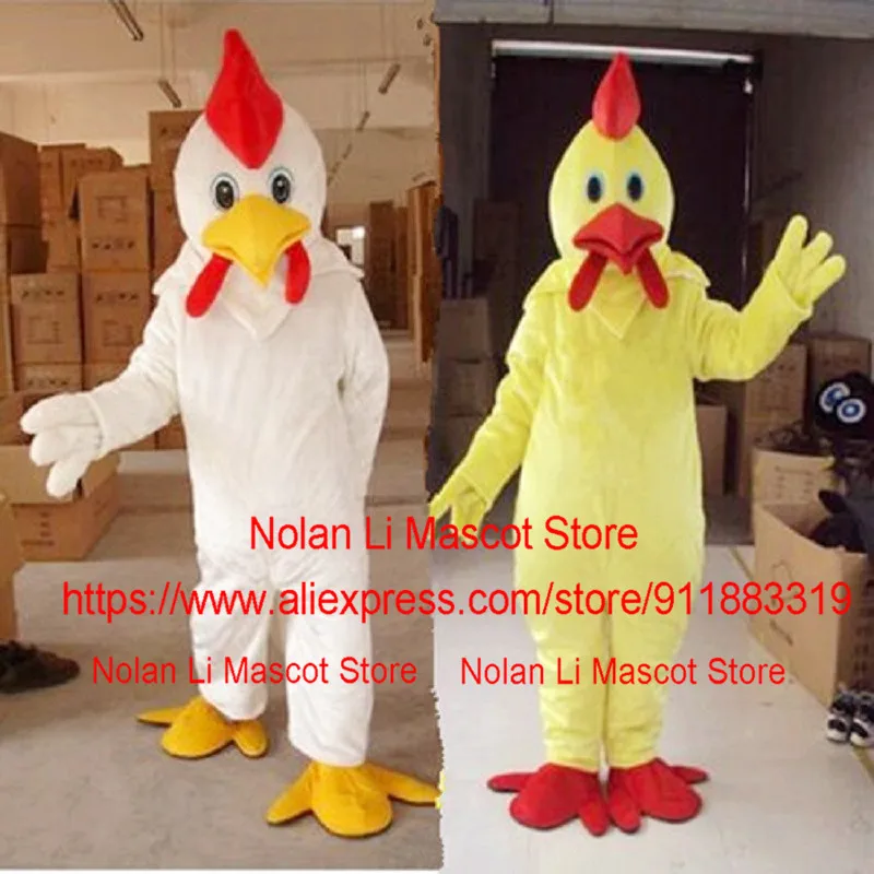 

High Quality Yellow White Rooster Mascot Costume Cartoon Set Role-Playing Adult Size Movie Props Game Holiday Gifts 357