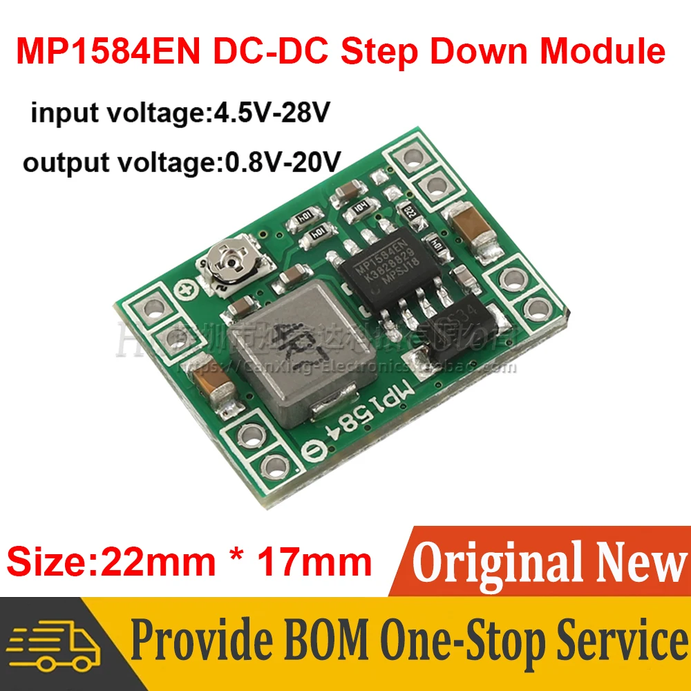 

2pcs MP1584EN MP1584 3A Ultra-Small Size DC-DC Step Down Power Supply Module Adjustable Buck Converter