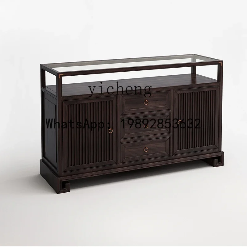 

W8- New Chinese Style Entrance Hall Cabinet Model Room Villa Storage Cabinet Simple Furniture