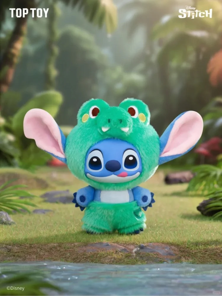 오리지널 토토이 스티치 야생 동물 비닐 인형 블라인드 박스 펜던트 귀여운 스티치 피규어 미스터리 장식품 컬렉션 선물