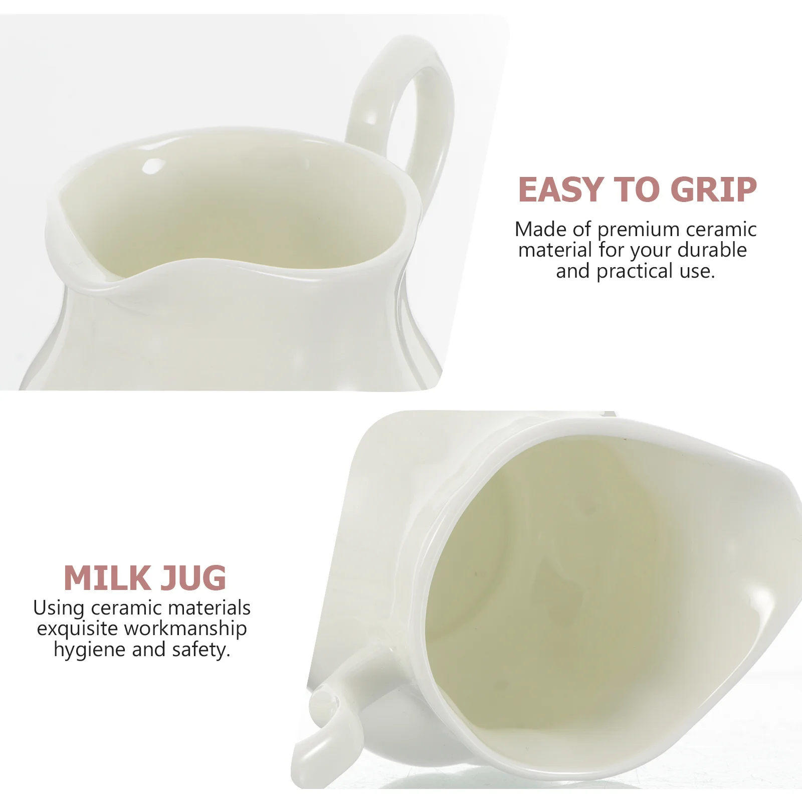 

Pure White British Style Ceramic Creamer Jug Exquisite Craftsmanship Sauce Container for Restaurant Home Coffee Syrup Serving