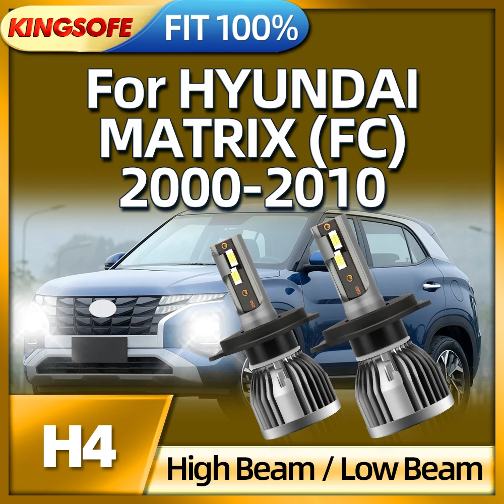 

KINGSOFE Car LED Headlight 130W H4 Light Bulb For HYUNDAI MATRIX FC 2000 2001 2002 2003 2004 2005 2006 2007 2008 2009 2010