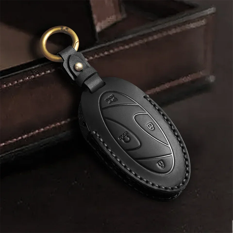 Car Key Case for Hyundai Grandeur GN7 2023 Kona Ev 2023 Leather Car Smart Romote Key Fob Cover Accessories Protection