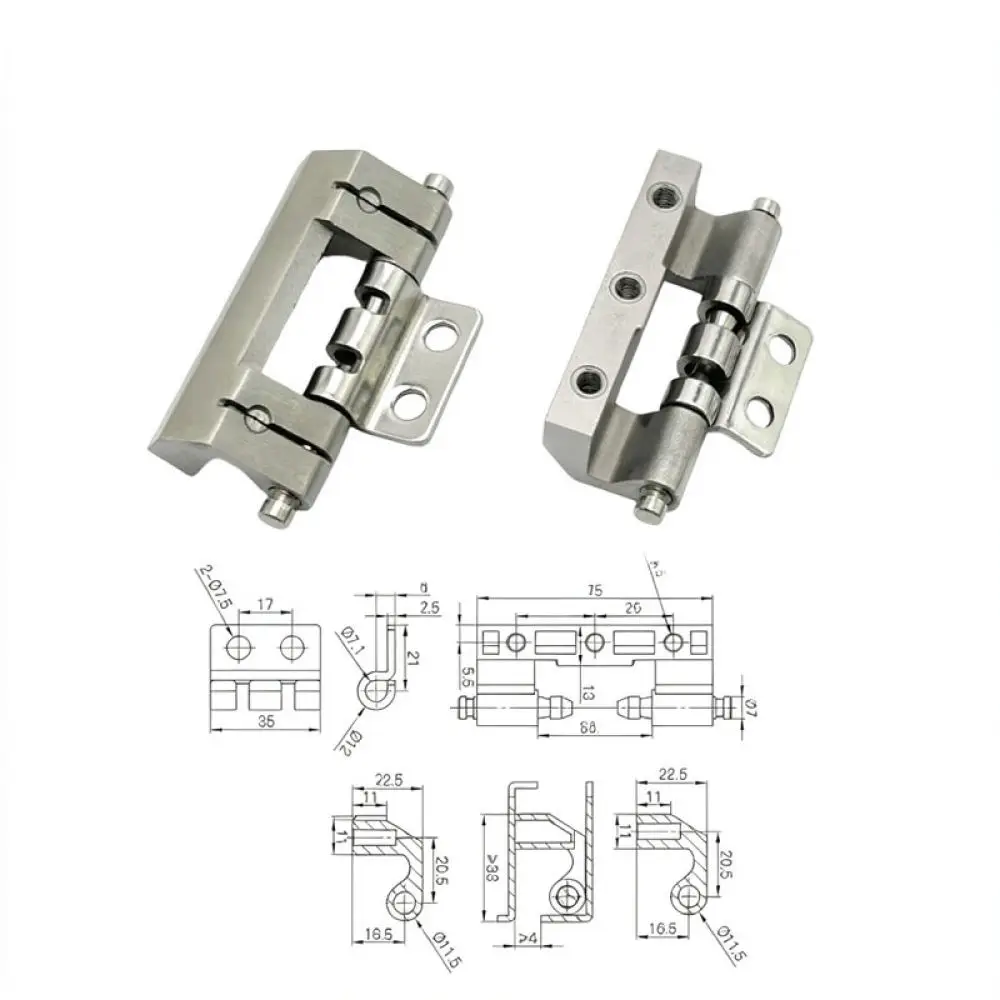 Stainless Steel Industrial Hinge CL201 Series For Power Cabinet Distribution Box Electrical Enclosure Hidden Mounting Part