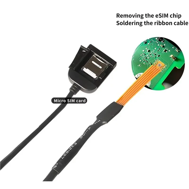 AA84 2X ESIM To Micro-SIM Card Extension Cable Android Car Multimedia Adapter SIM Card Slot Converter Horizontal