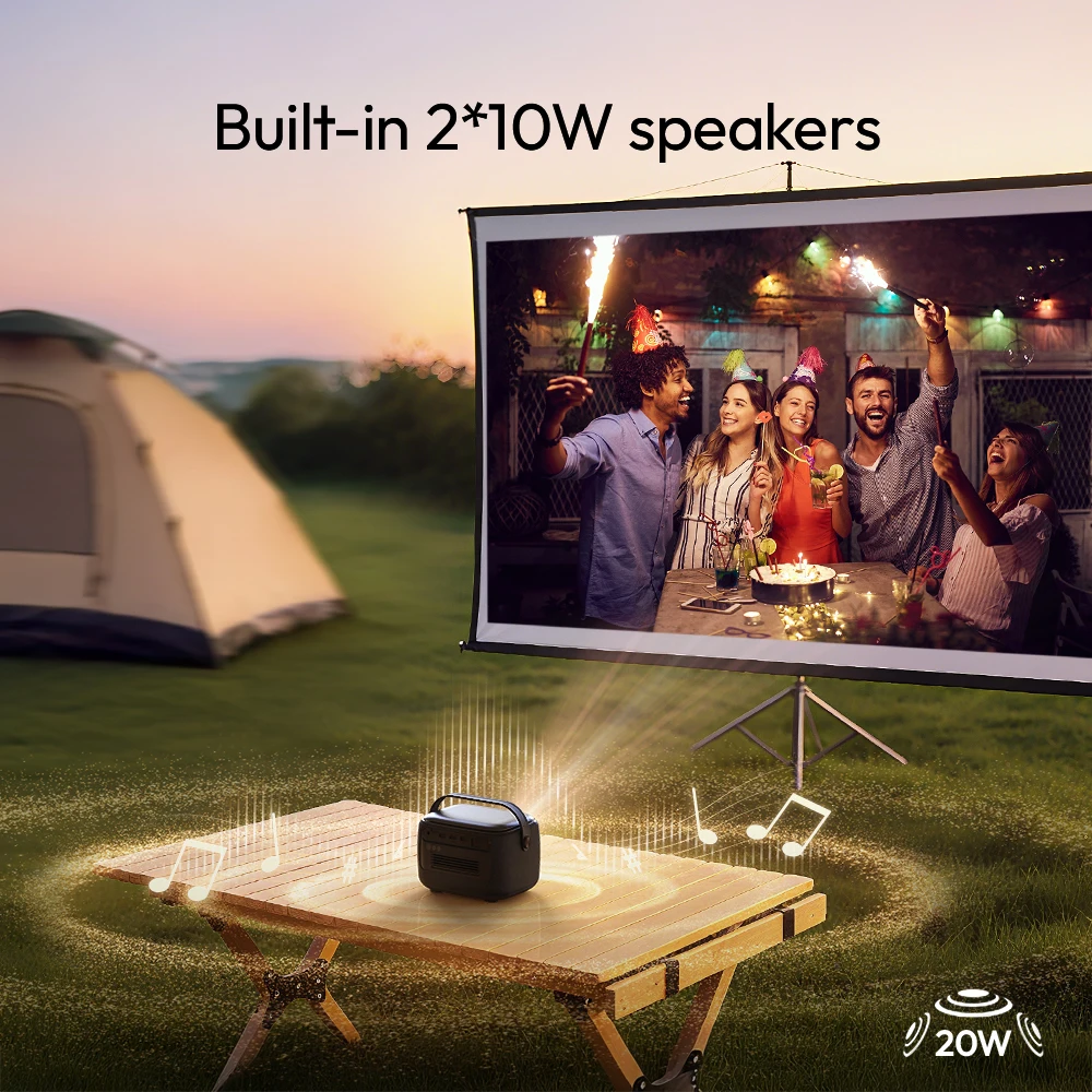 Мини-проектор BYINTEK R20 Max 4K DLP Smart WiFi Android 11,0 светодиодный 1080P проекторы для уличного домашнего кинотеатра с аккумулятором 15600 мАч
