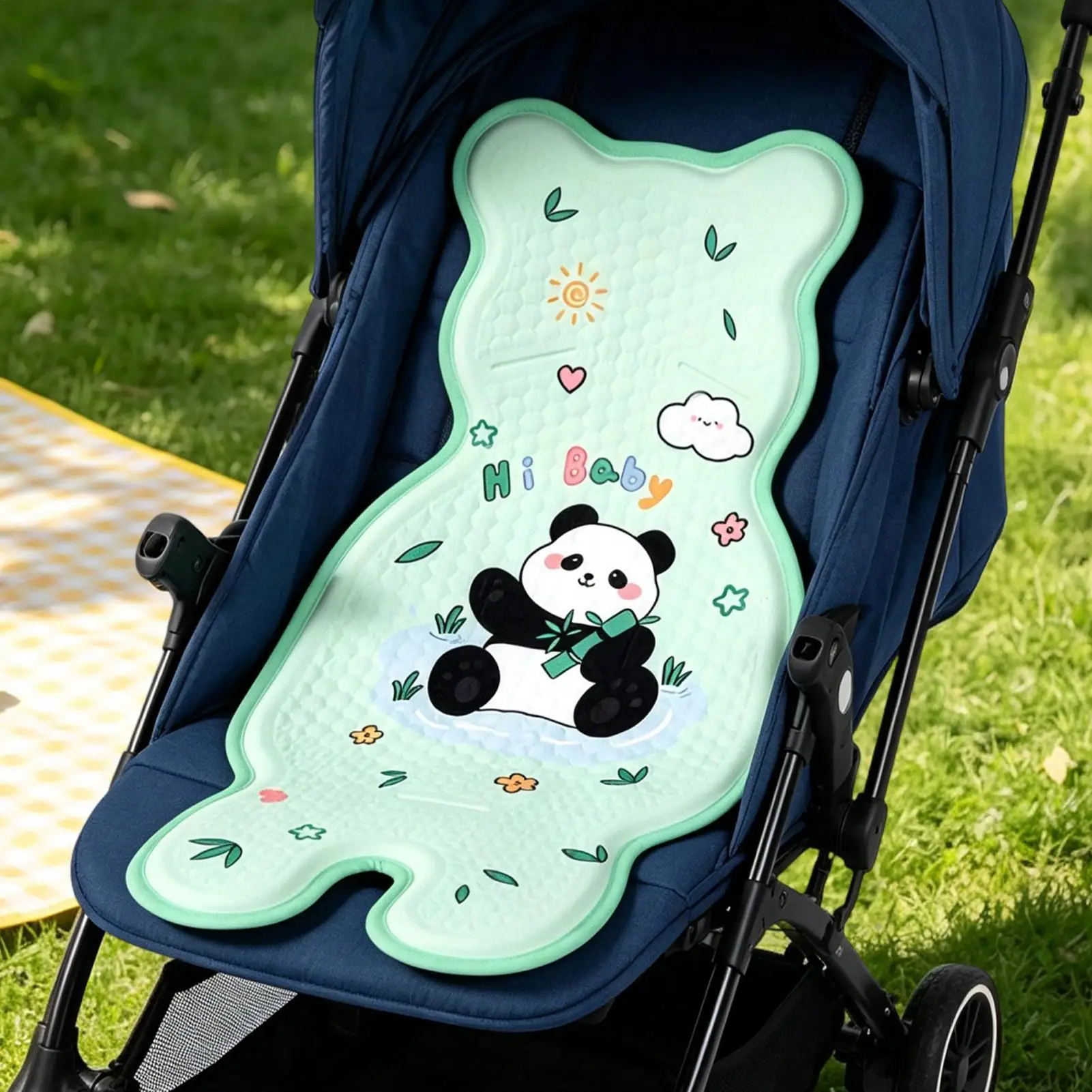 Baby Stroller Ice Silk Cushion Breathable Seat Pad Washable Universal Cooling Mat For Summer Baby Stroller Chair Bassinet