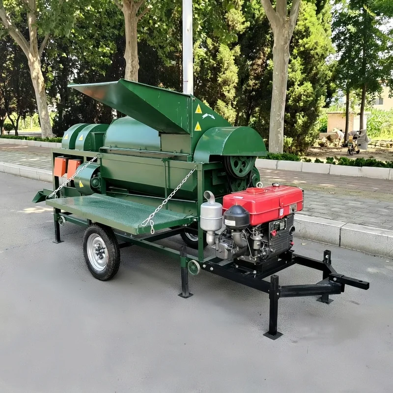 Multi Function Crop Thresher Machine Farm Use Corn Wheat Rice Sorghum Soybean Millet Grain Separating Threshing Equipment