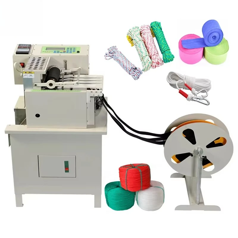 Automatic heavy-duty composite rope cutting machine, elastic fabric webbing, climbing nylon rope cutting machinery equipment