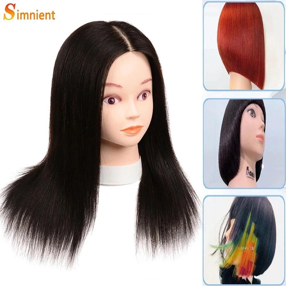 Mannequin Head With 100% Human Hair 18 Inch Mannequin Head Can Be Bleached Or Dyed For Hairdressers To Practise Braiding