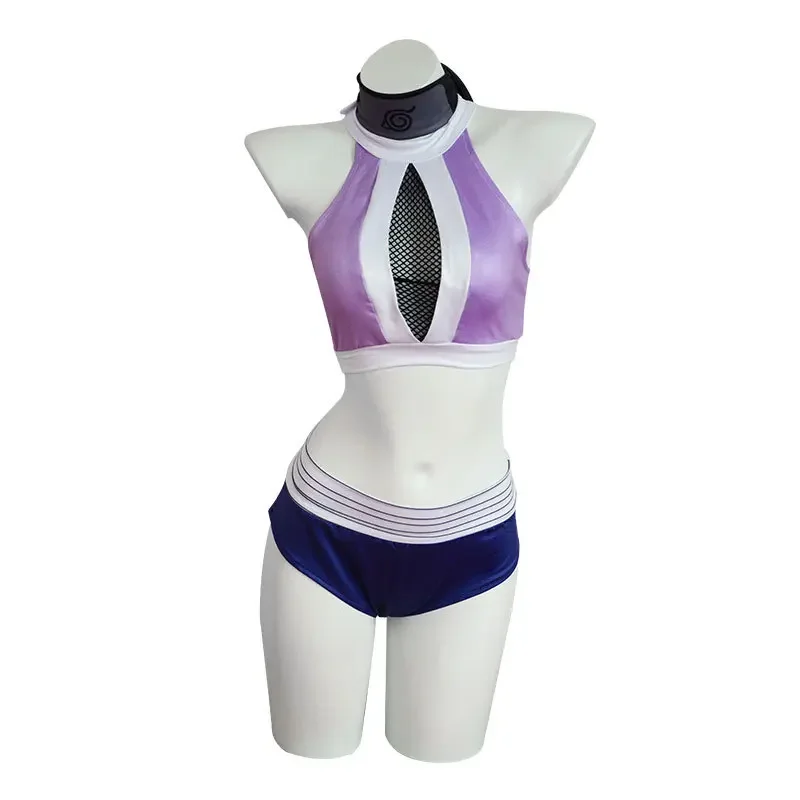 Narutoo Anime Hinata Hyuga Sexy Swimsuit Cosplay Costume Swimwear Outfits Halloween Carnival Suit Konoha Logo Cossky Underwear