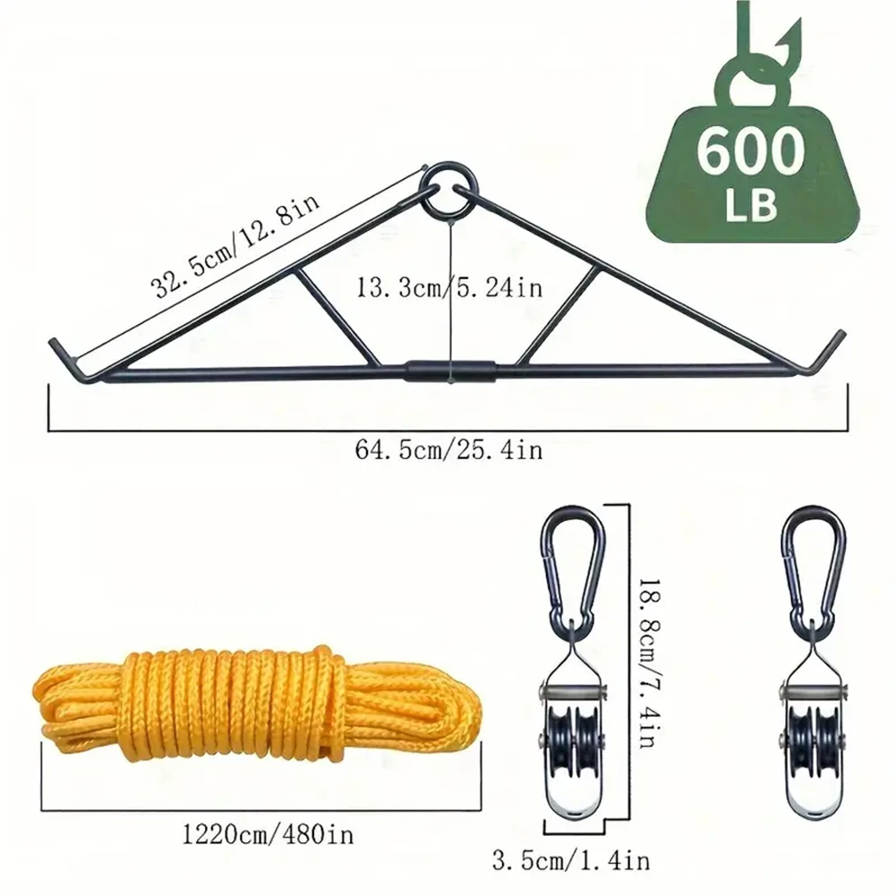 

700LB Capacity Elk Hoist Pulley Lift System with Gambrel Deer Hunting Game Hoist Pulley Lift System Deer Hunting Accessories