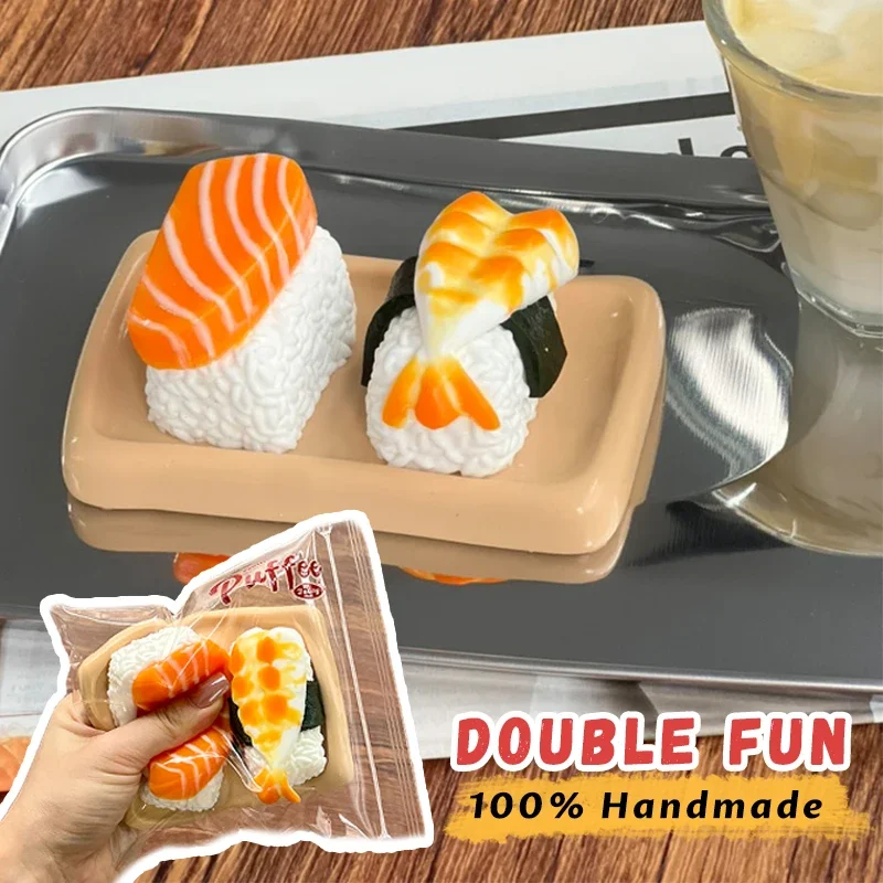 Sushi Combo Taba Squishy, Handmade Creamy Soft Slow Rebound Stress Relief Fidget Toy, Halloween Christmas Party Office Gift