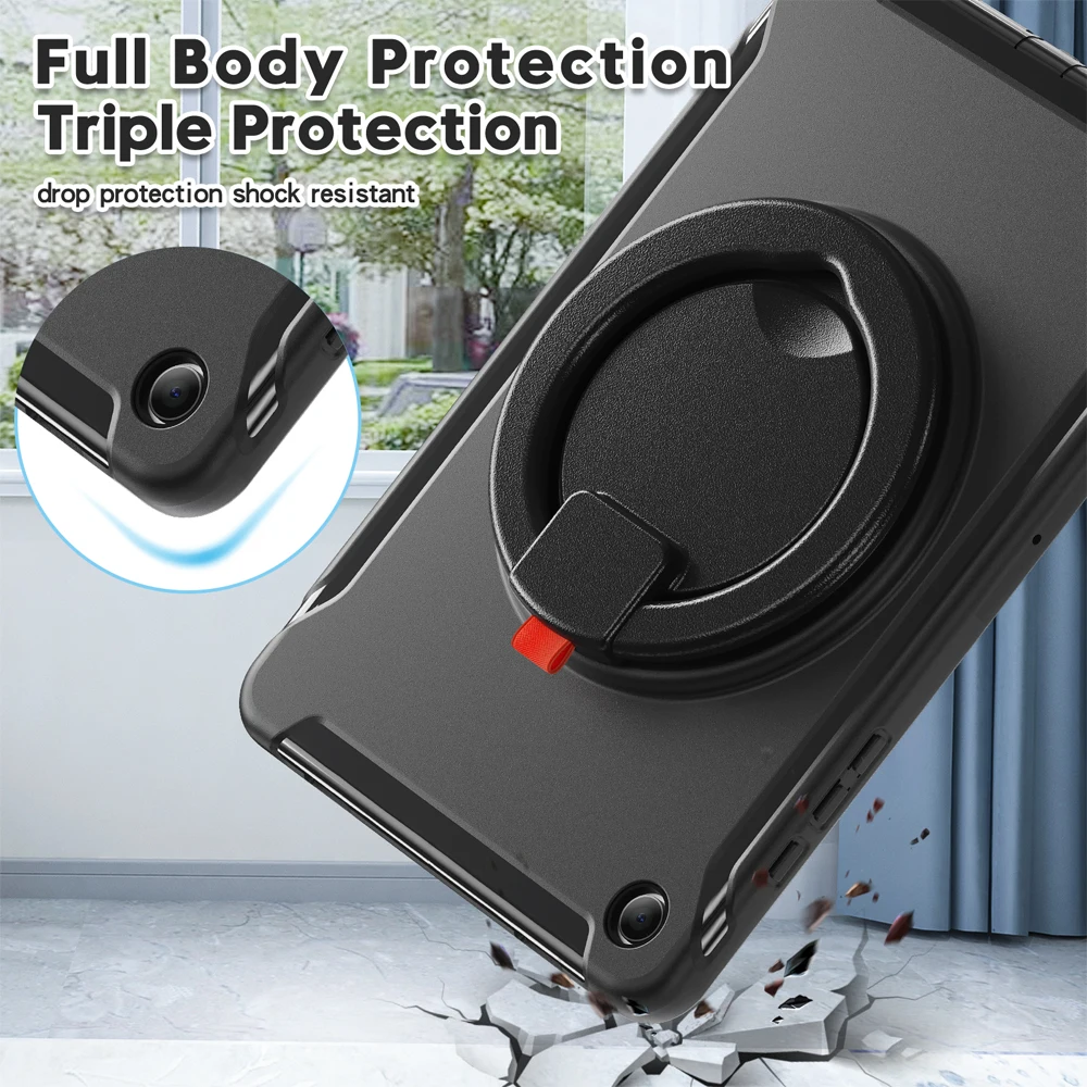 

Портативный вращающийся чехол для планшета Samsung Galaxy Tab A9 A11 Plus A9+ A11+ Чехол X135 X216 X235 X215 Cover Fundas TPU PC Stand Shell