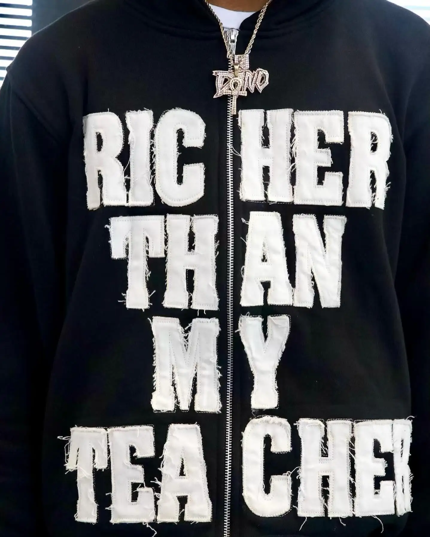 Y2k Retro Trendy Letter Embroidery Loose Hoodies High Street