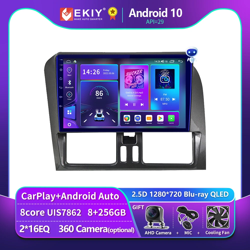 EKIY T900 DSP Autoradio 2 Din Android 10 For Volvo XC60 2009 - 2012 Car Radio Multimedia Video Player Navigation GPS Stereo DVD