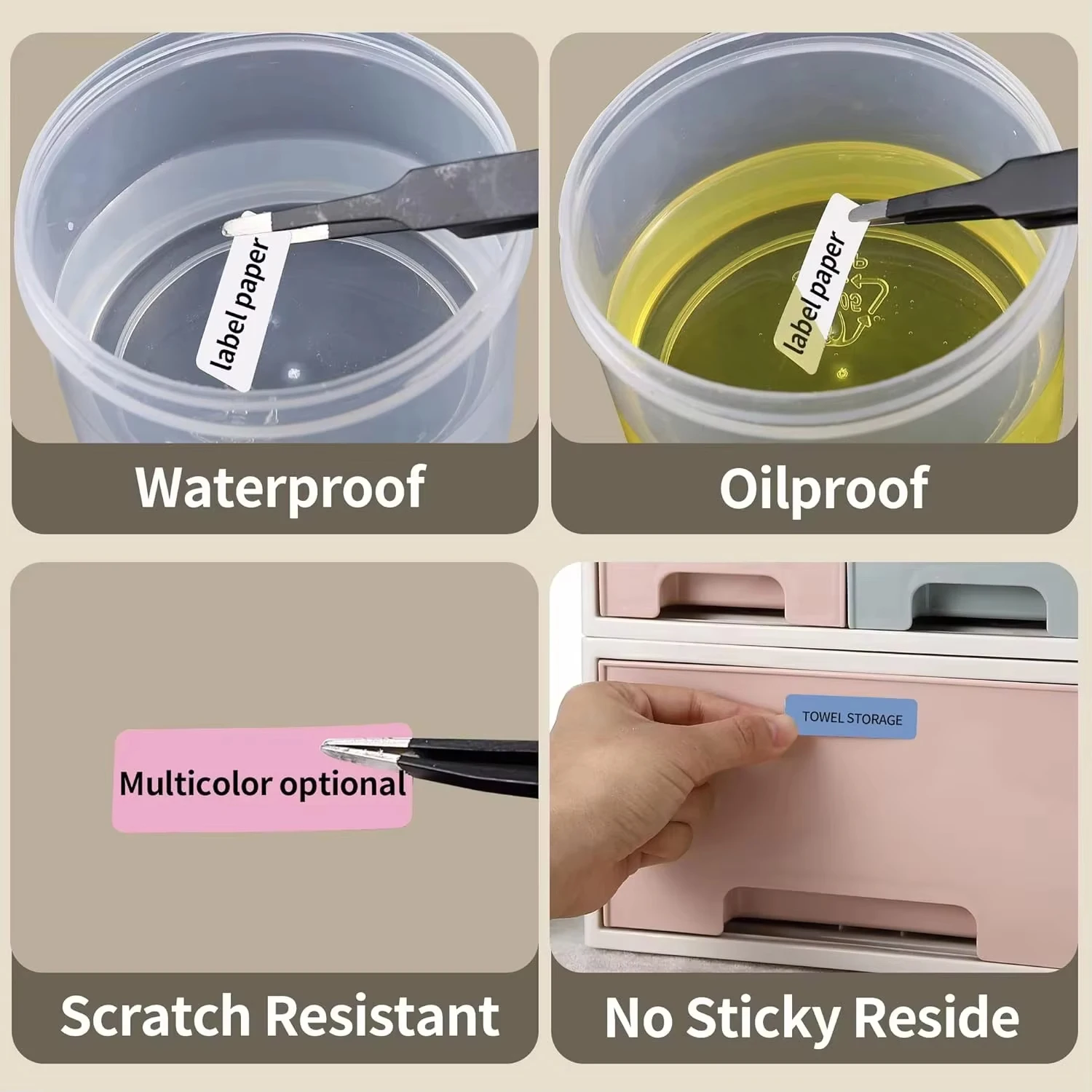 Mini Portable Thermal Color And White Labels Stickers For D110/D11/D101/H1S Transparent Adhesive Thermal Label Paper Waterproof